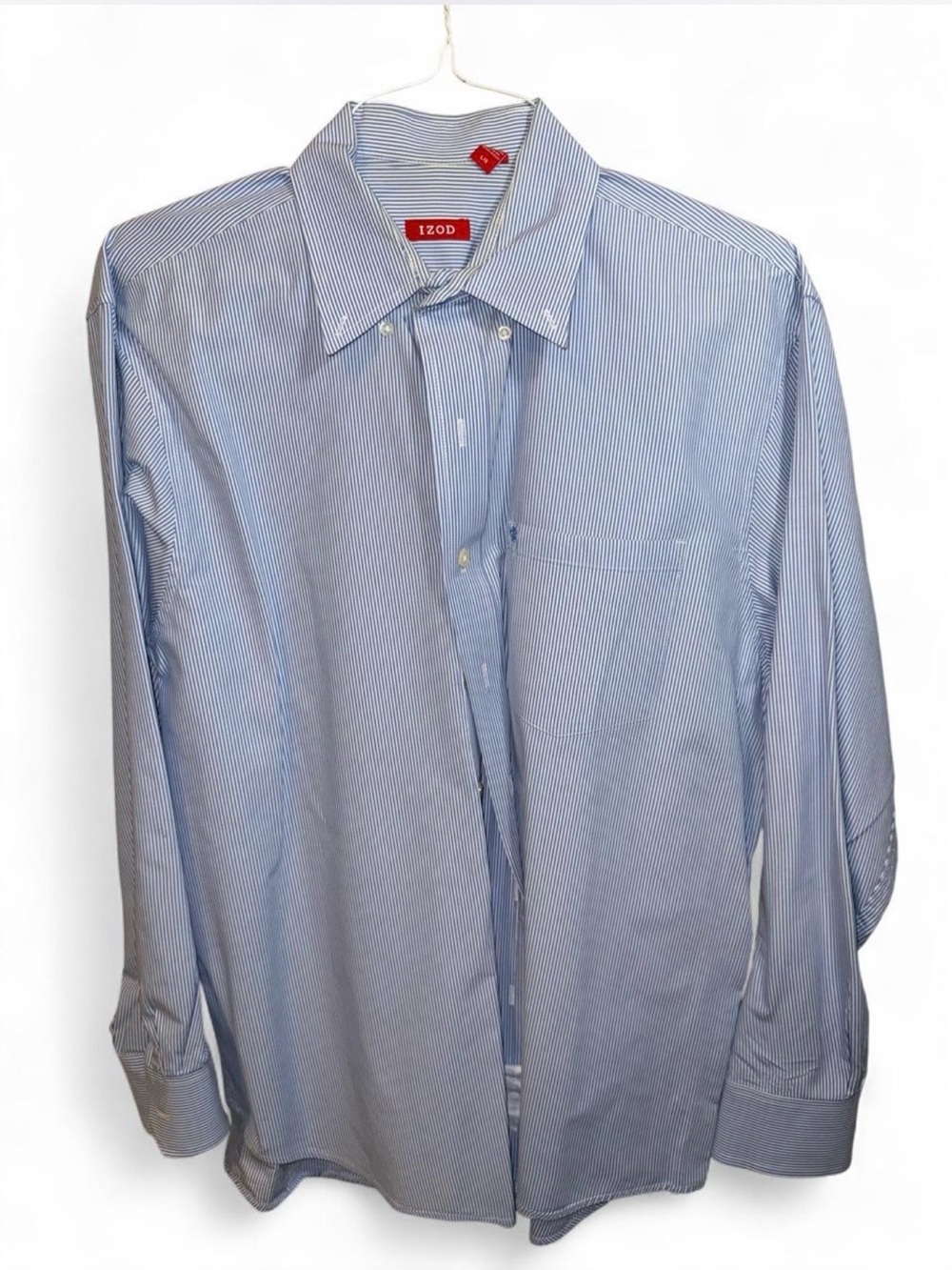 IZOD Men's Light Blue Pinstripe Dress Shirt